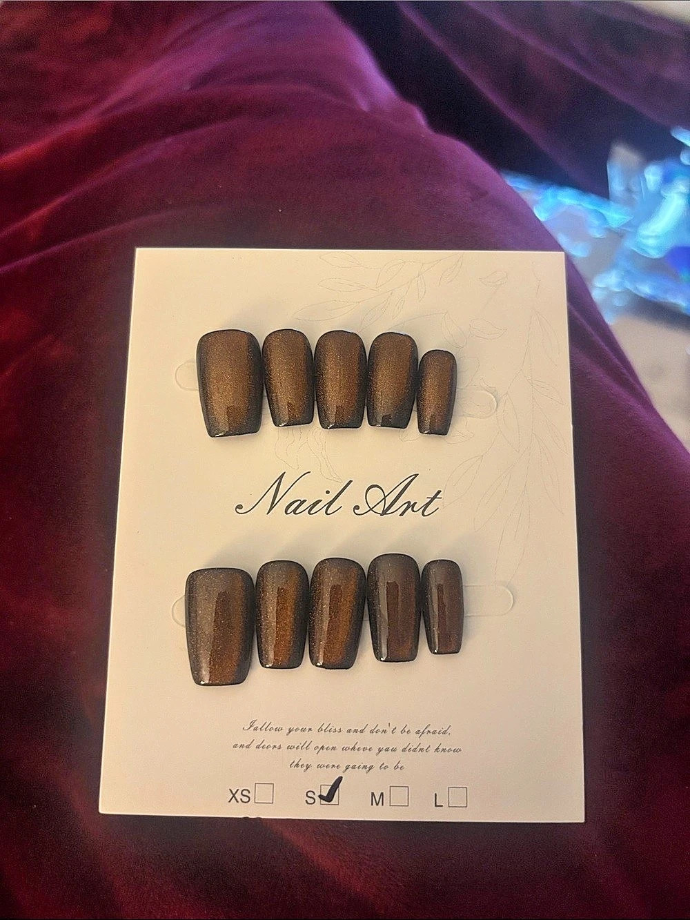Brown Nail Art Press-On Nails NWT